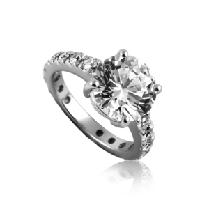 Anello pietra rotonda A400 "White"