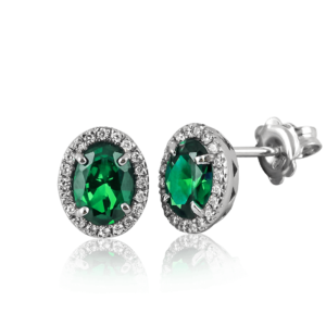 Orecchino ovale verde "Classic"