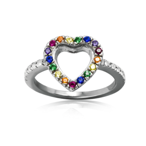 Anello cuore arcobaleno A236mc "Planet Pride"