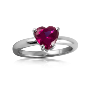 Anello solitario cuore rosso piccolo A389ro "Luce"