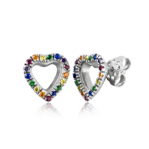 Orecchini cuore arcobaleno B236mc "Planet Pride"
