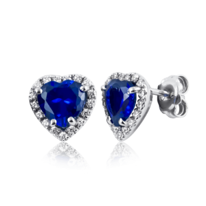 Orecchini cuore blu a lobo B236pf-bl "Classic"