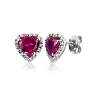 Orecchini cuore rosso a lobo B236pf-ro "Classic"