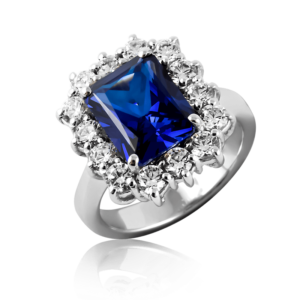Anello grande blu A370bl "Princess"