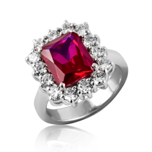 Anello grande rosso A370ro "Princess"