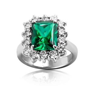 Anello grande verde A370ve "Princess"