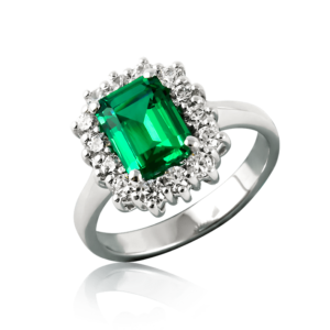 Anello piccolo verde A381ve "Princess"