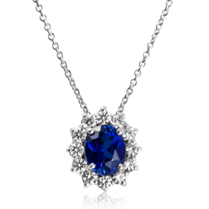 Ciondolo ovale grande blu C282bl "Princess"