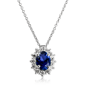 Ciondolo ovale piccolo blu C382bl "Princess"