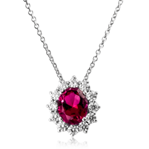 Ciondolo ovale grande rosso C282ro "Princess"