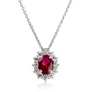 Ciondolo ovale piccolo rosso C382ro "Princess"