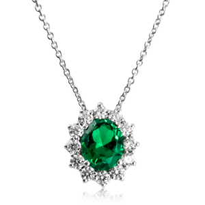 Ciondolo ovale grande verde C282ve "Princess"