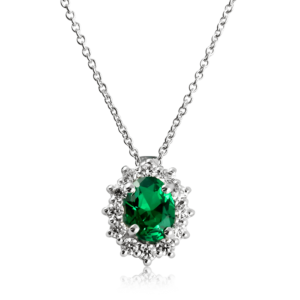 Ciondolo ovale piccolo verde C382ve "Princess"