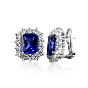 Orecchini a clips grandi blu B370bl "Princess"