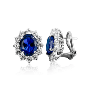 Orecchini a clips ovali grandi blu B282bl "Princess"