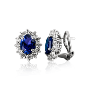 Orecchini a clips piccoli ovali blu B382bl "Princess"