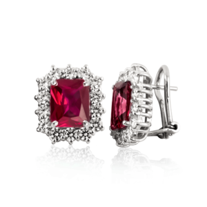 Orecchini a clips grandi rossi B370ro "Princess"