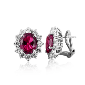 Orecchini a clips ovali grandi rossi B282ro "Princess"