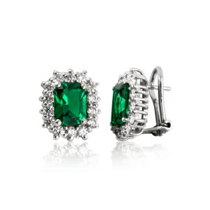 Orecchini a clips piccoli verdi B381ve "Princess"