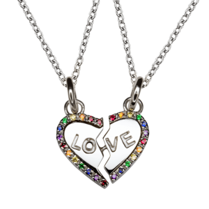 Ciondolo cuore spezzato arcobaleno C510mc "Planet Pride"