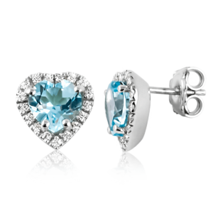 Orecchini a cuore grandi B236PF-az "Ghiaccio"