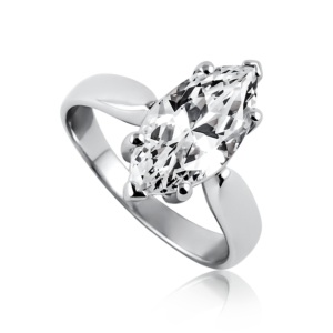 Anello solitario pietra navette A508s "Luce"