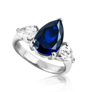 Anello pietra a goccia piccola blu A509bl "Royale"