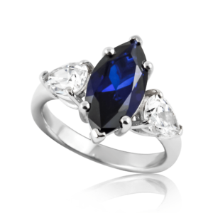 Anello pietra a navette blu A508bl "Royale"