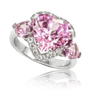 Anello cuore rosa gocce A518cu-r "Lovely Pastel"