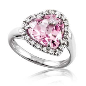 Anello pietra cuore rosa A448r "Lovely Pastel"