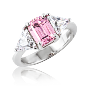 Anello pietra rettangolare rosa A506r "Lovely Pastel"