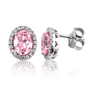 Orecchini pietra ovale rosa B374Fr "Lovely Pastel"