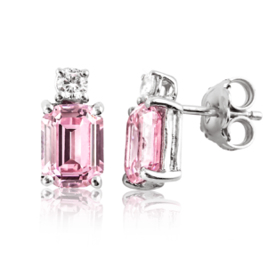 Orecchini pietra rettangolare rosa B513r "Lovely Pastel"